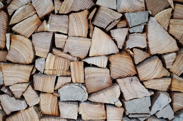 Fototapeta premium Pile of chopped wood background