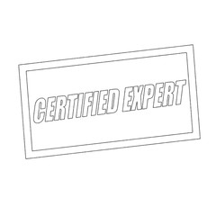 certified expert Monochrome stamp text on white