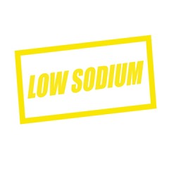 low sodium yellow stamp text on white