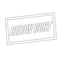 below cost Monochrome stamp text on white