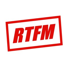 RTFM red stamp text on white