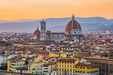 Fototapeta na wymiar The cityscape of Florence in Tuscany, Italy