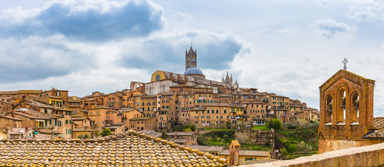 Panorama view of Siena in southern Tuscany, Italy