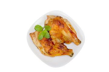 grilled chicken isolated on white background