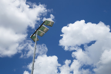 Light stadium or Sports lighting on cloudy sky