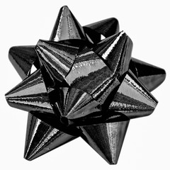 étoile noire, noeud décoration cadeau  - obrazy, fototapety, plakaty