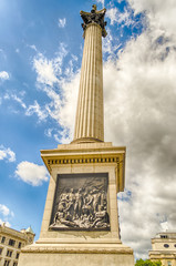 Fototapeta na wymiar Nelson Statue at Trafalgar Square, London, UK