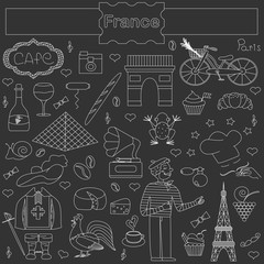 Set of thematic elements of France