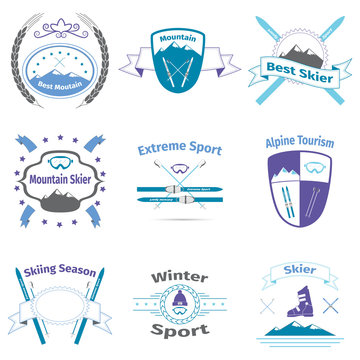 Ski and mountain logos