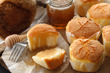 honey soft cake sweet dessert yummy bakery still life closeup