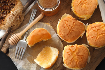 honey soft cake sweet dessert yummy bakery still life closeup