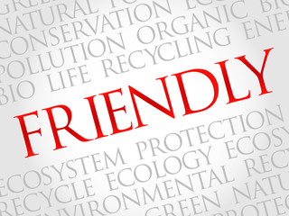 Friendly word cloud, environmental concept