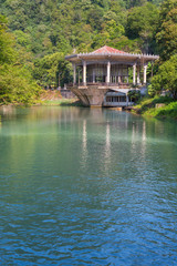 Fototapeta premium Old pavilion on the lake shore