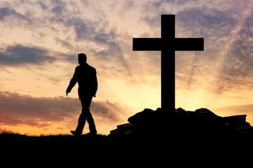Silhouette of a man an atheist
