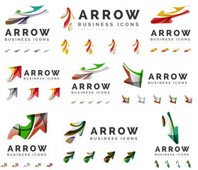 Set of company logotype branding designs, arrow direction