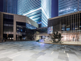 modern square and skyscrapers