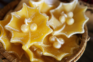 Holly Shaped Candles