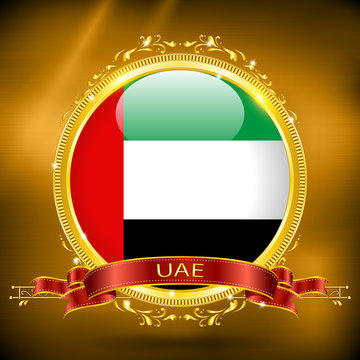 Flag of UAE in GOLD