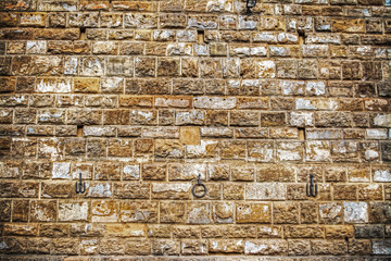 yellow brick wall in hdr