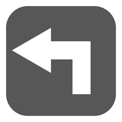 The left icon. Direction and arrow, navigation symbol. Flat