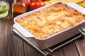 Hot tasty lasagna