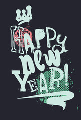 Modern creative poster Happy New Year Grunge style