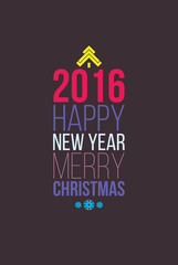 Simple Christmas poste flat design Happy new year