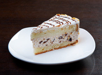 cake on a white plate