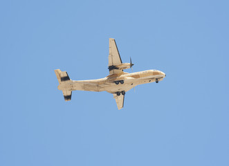 Military transport aircraft in flight