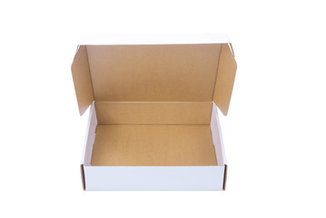 White cardboard Box or paper box isolated on White background