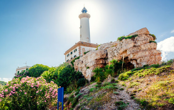 Faro de Botafoch lighthouse in the port of Ibiza town
