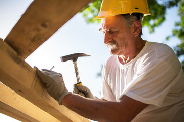 Senior construction worker-roofer