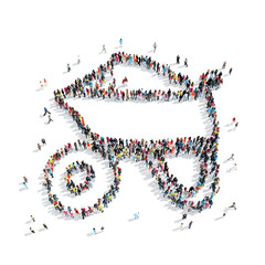 people shape  trolley building