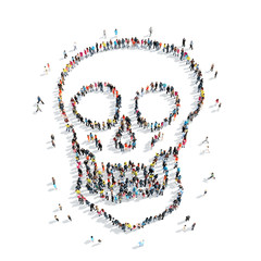 people  form  skull cartoon