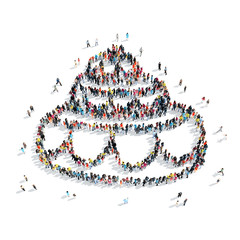 people  shape  cake wedding