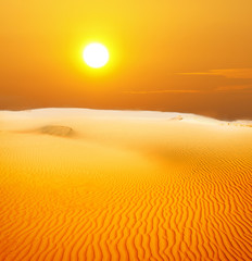 sand desert,sunset