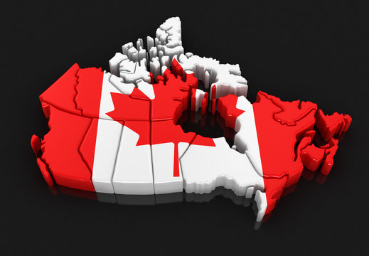 Map of Canada. Image with clipping path.