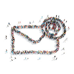 group  people shape mail  cartoon