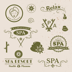 SPA logos, vector typography