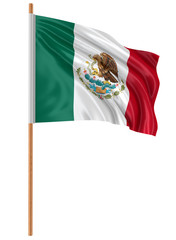 3D Mexican flag  (clipping path included)