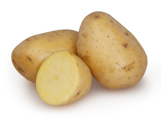 Potatoes isolated on white background with clipping path