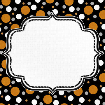 Orange, White and Black Polka Dot Frame Background