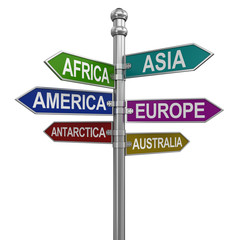 Fototapeta premium Sign Directions (clipping path included)
