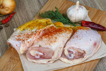 Raw chicken thighs