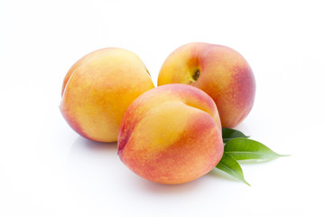 Peach on the white isolatd background.