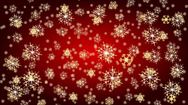 Animation of illustration Christmas theme golden snowflakes on a red background video
