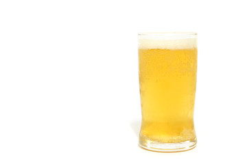 Glass of Lager Beer on white background