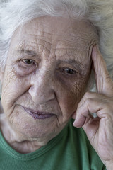 senior woman thinking