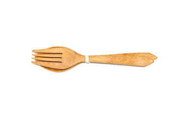 Spoon and fork made of wood