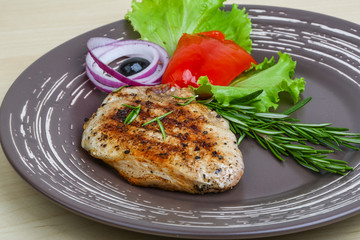 Grilled pork steak